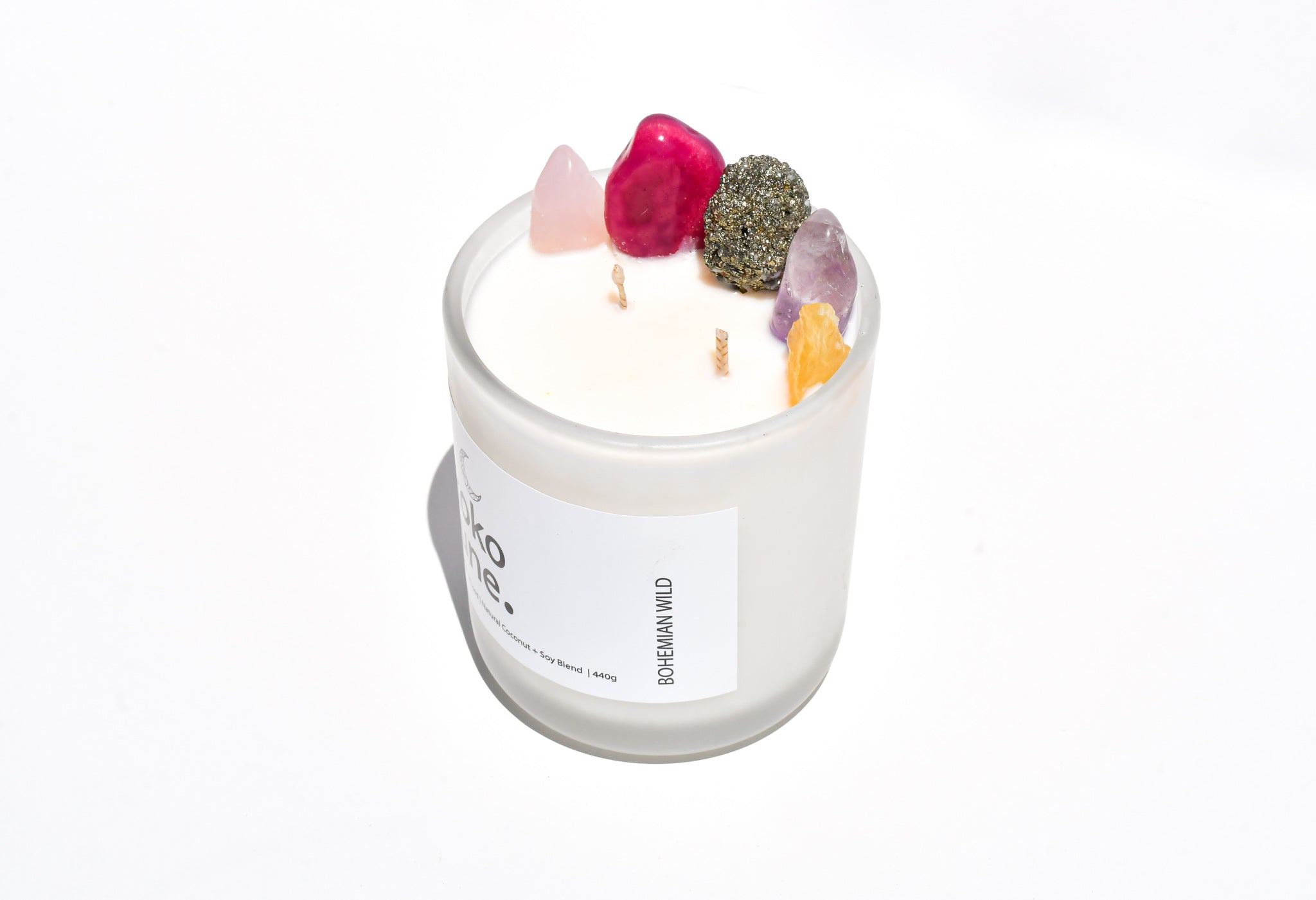 Gift Box - 'Bohemian Wild' crystal candle + Smudging Bundle